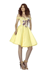 MNM Couture G0865 Yellow-Mauve