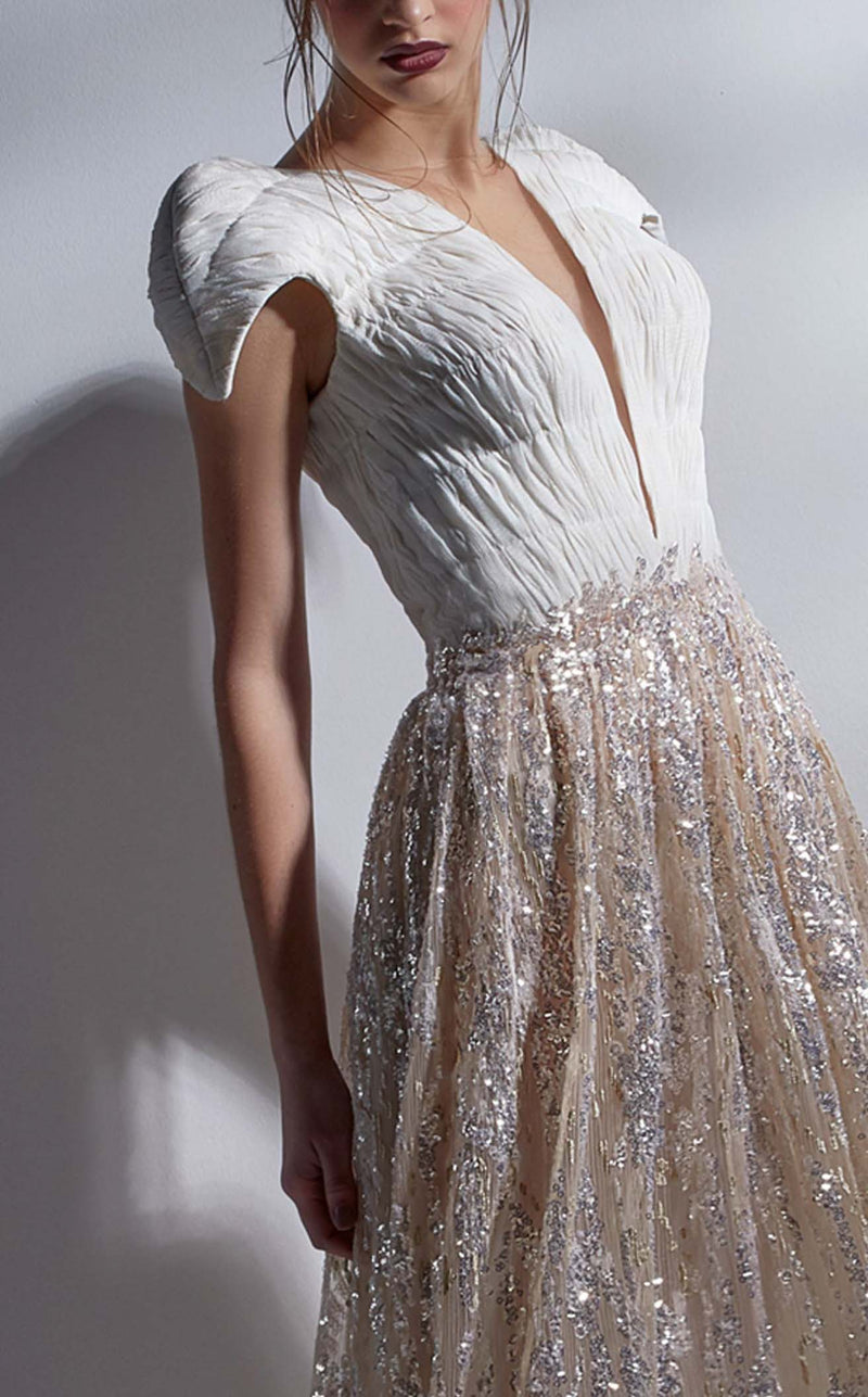 MNM Couture G1272 Beige-White