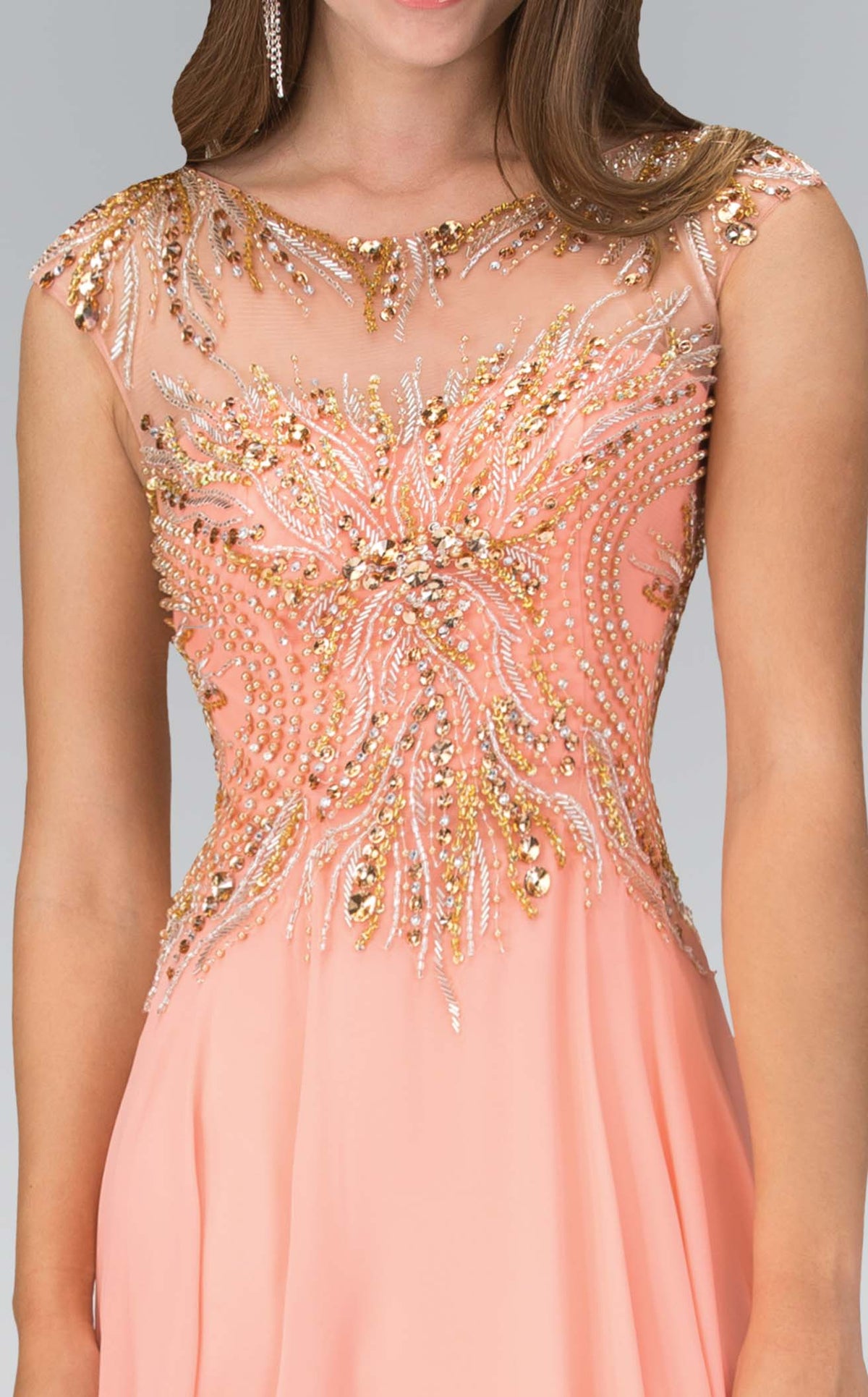 Elizabeth K GL1305 Prom Dress - Coral | NewYorkDress Elizabeth K GL1305 Prom Dress - Coral | NewYorkDress