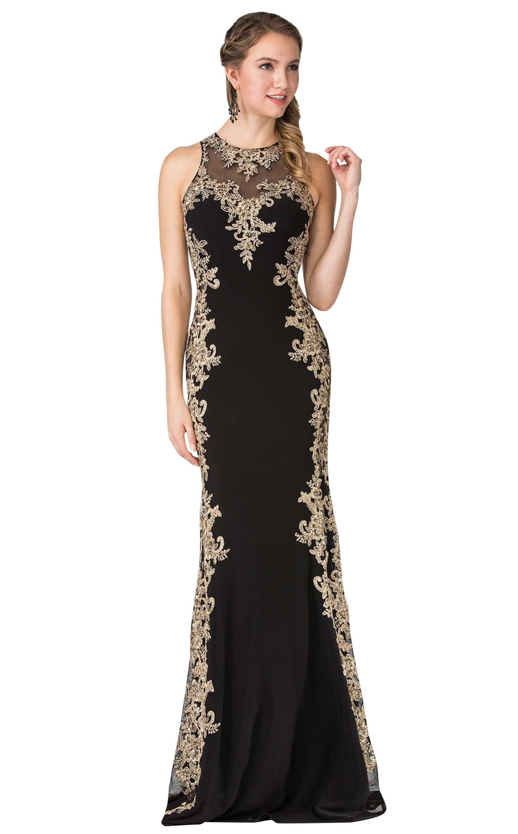 Ball Gown Black And Gold Diamond Dress Elizabeth K GL2320 Dress Ball Gown Black And Gold Diamond Dress Elizabeth K GL2320 Dress