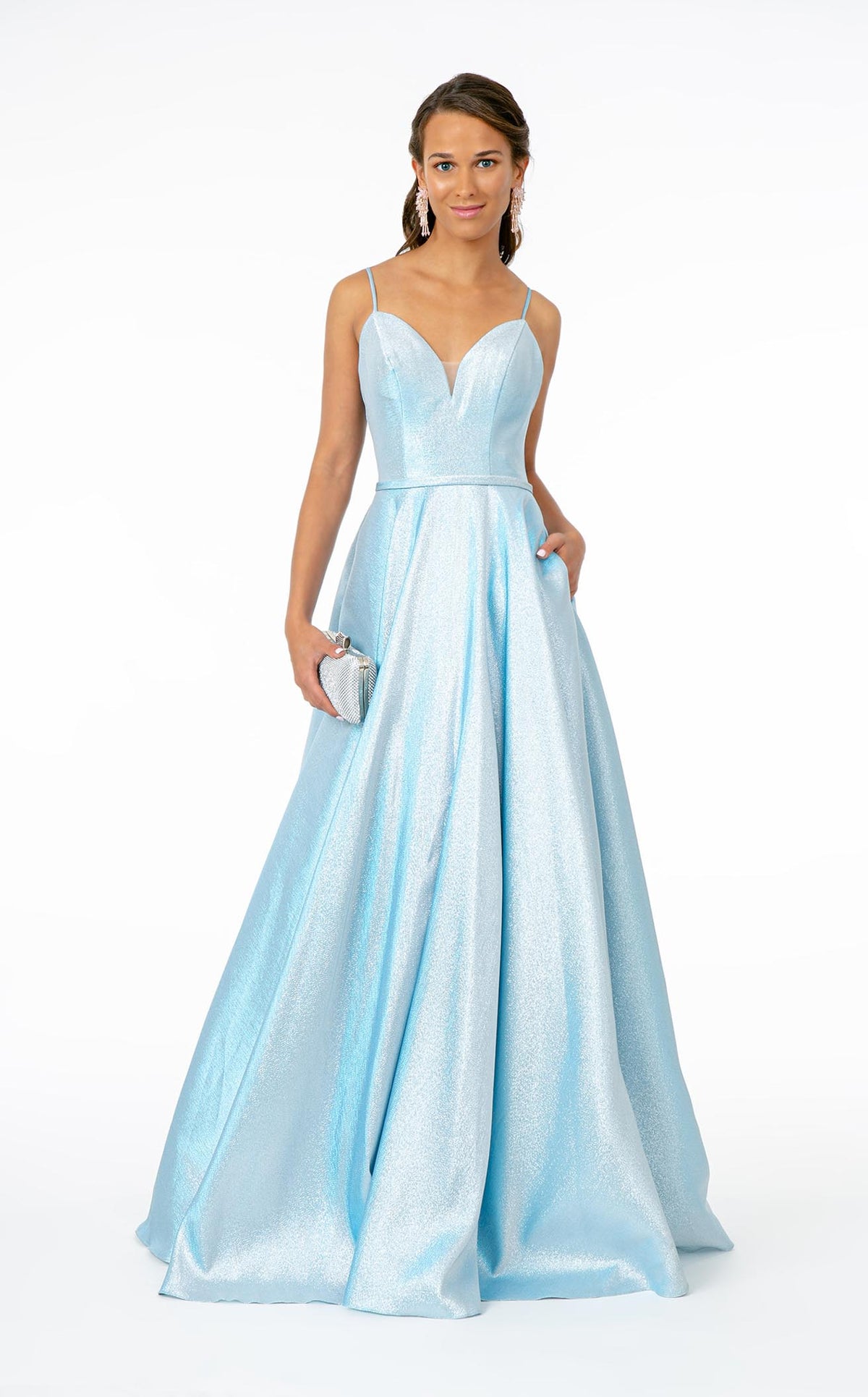 elizabeth prom dresses Elizabeth K GL3591 - Long Satin, Mesh Sheath Dress