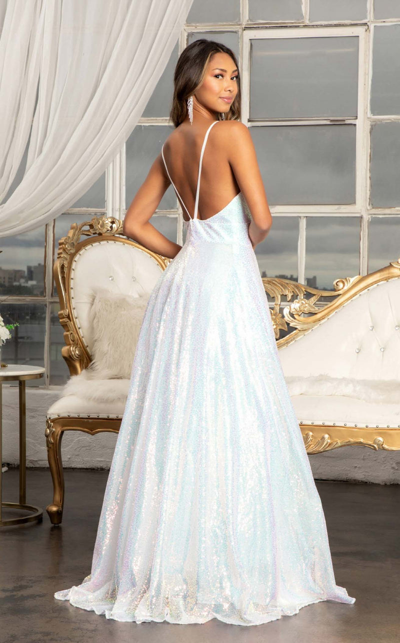 Elizabeth K GL3028 Women's Formal Evening & Wedding Guest Dress - White