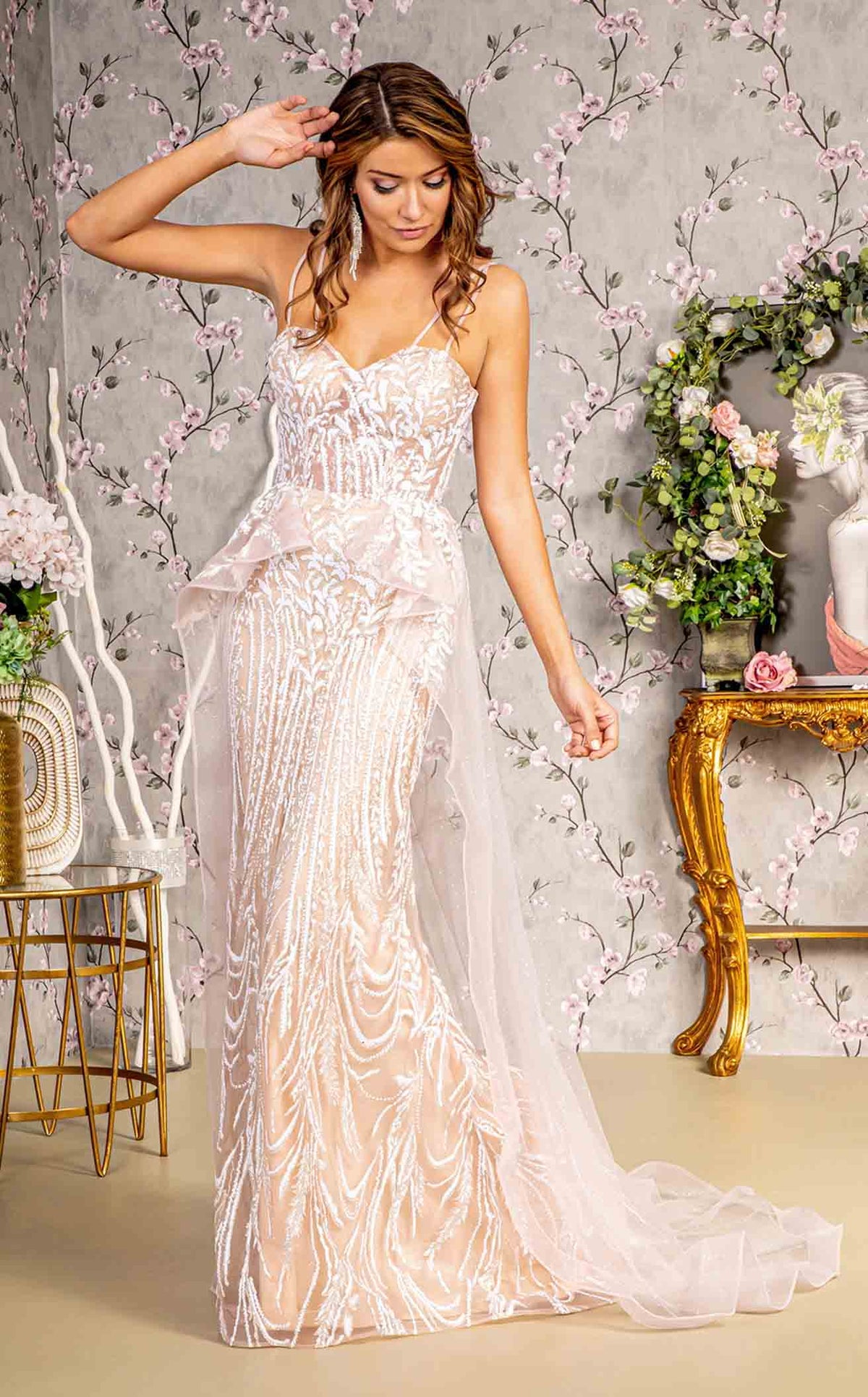 GLS by Gloria GL3259 Women's Formal Evening & Wedding Guest Dress - Champagne