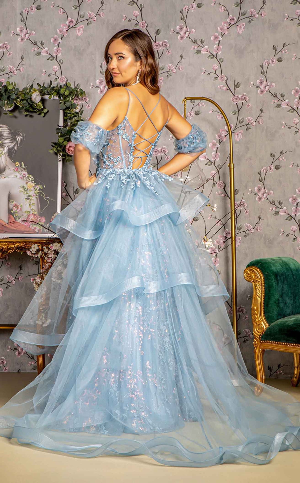 GLS by Gloria GL3358 Prom Dress - Smoky Blue | NewYorkDress GLS by Gloria GL3358 Prom Dress - Smoky Blue | NewYorkDress