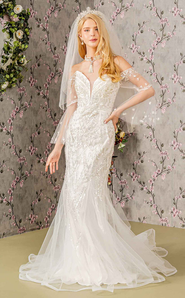 Light ivory Mikado Long Train Wedding Gown Seiliny – Olivia Bottega