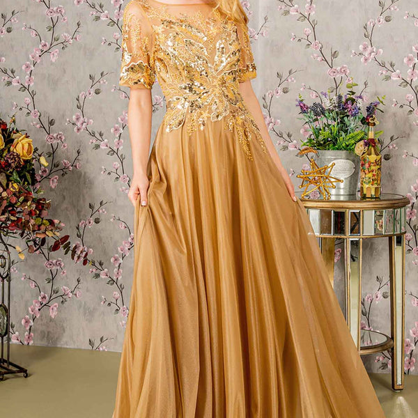GLS by Gloria GL3444 Prom Dress - Gold | NewYorkDress