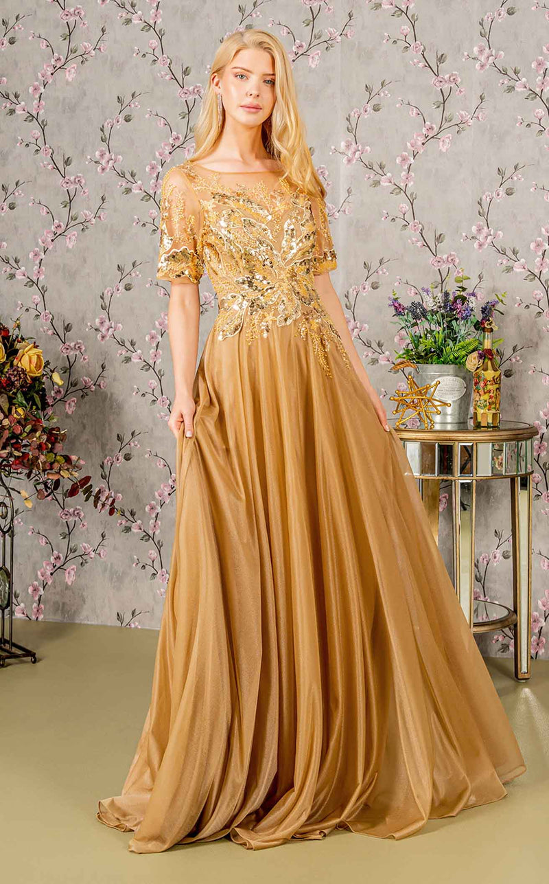 GLS by Gloria GL3444 Prom Dress - Gold | NewYorkDress GLS by Gloria GL3444 Prom Dress - Gold | NewYorkDress