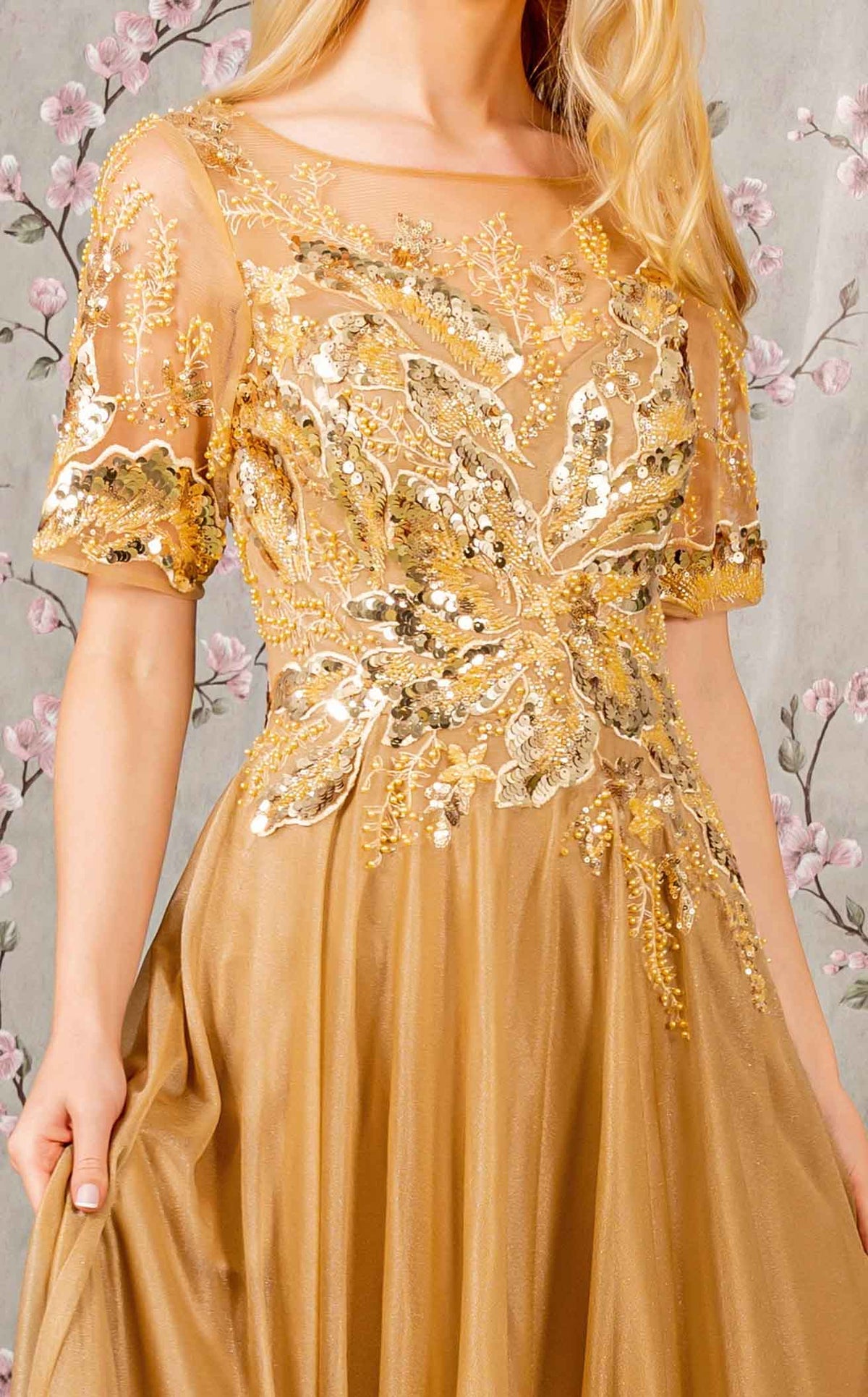 gold glomesh dress Clemence Plisse Maxi Dress - Gold main image 0