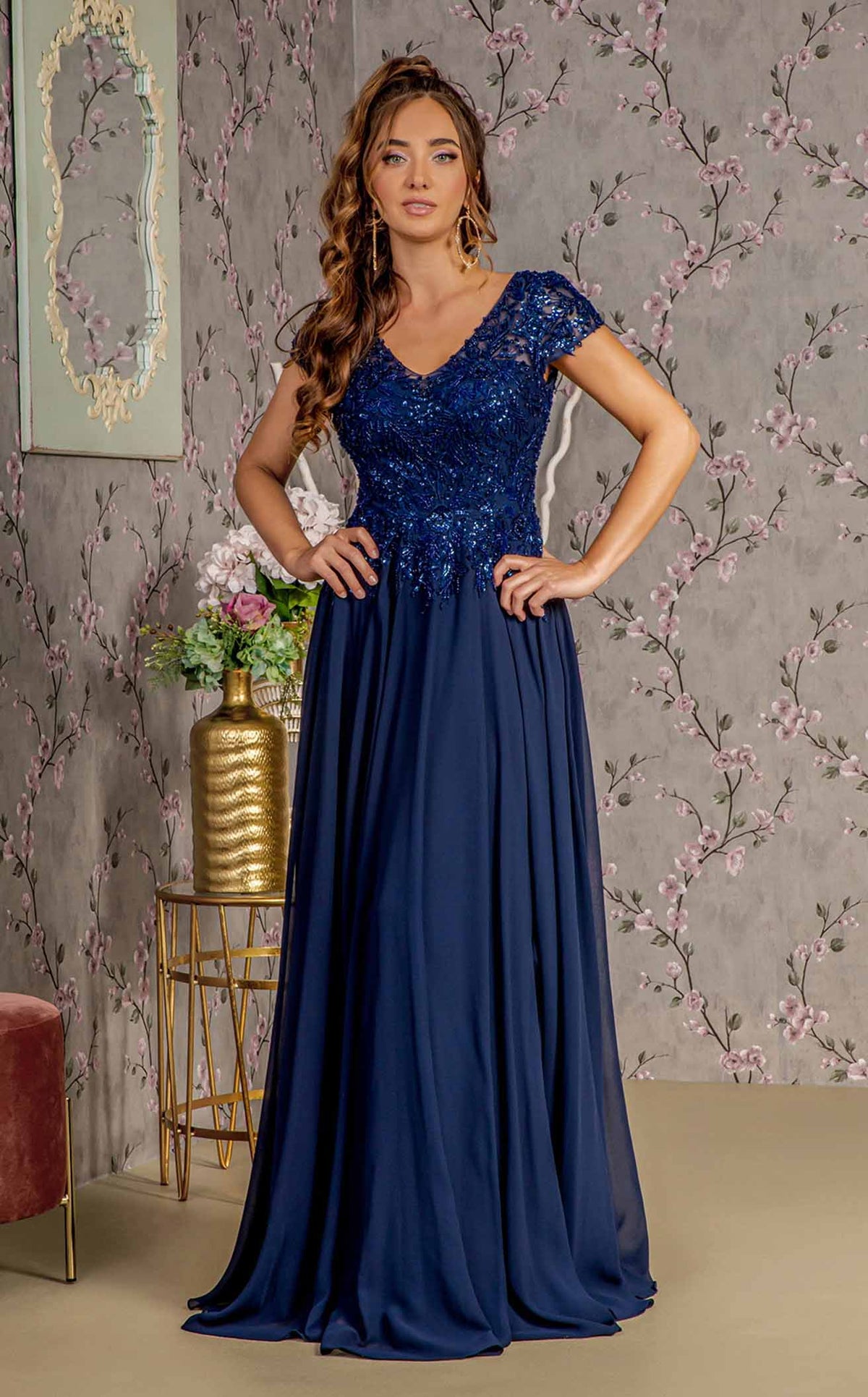 GLS by Gloria GL3450CL Prom Dress - Charcoal | NewYorkDress
