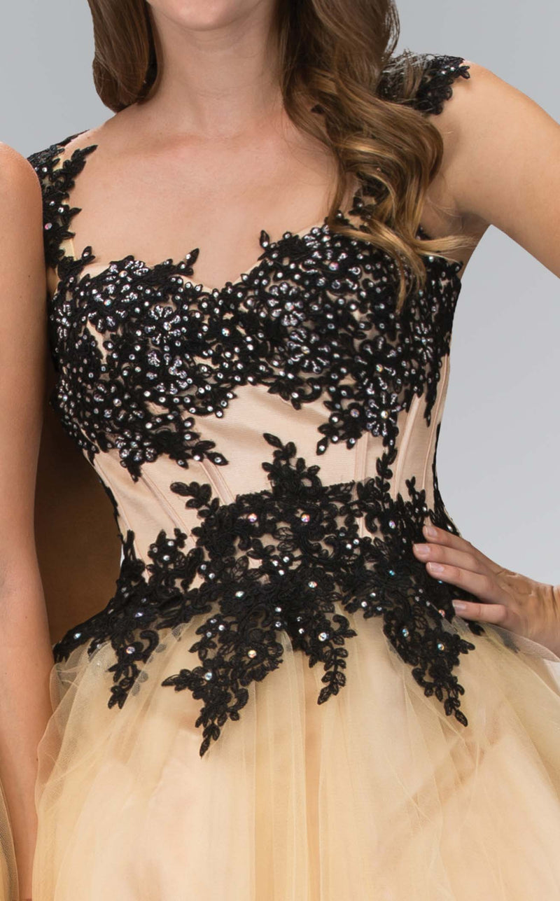 Elizabeth K GS2133 Prom Dress - Black-Champagne | NewYorkDress Elizabeth K GS2133 Prom Dress - Black-Champagne | NewYorkDress
