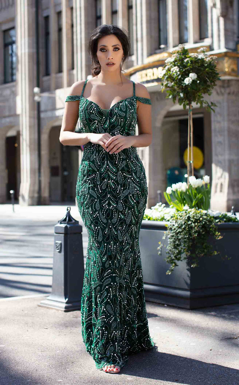 emerald and silver dress Silver Latin-Rhythm Dress | Emerald Green Accents