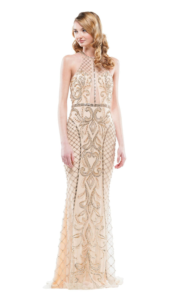 Colors Dress J106 Dress Gold