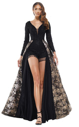Colors Dress J130 Dress Black-Gold