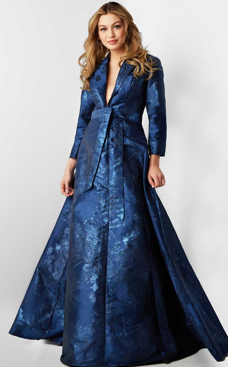 jovani blue velvet dress Royal Fitted Off the Shoulder Velvet Dress 37390