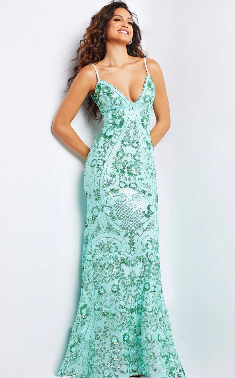 jovani mint green dress Mint Off the Shoulder Mermaid Dress 25674