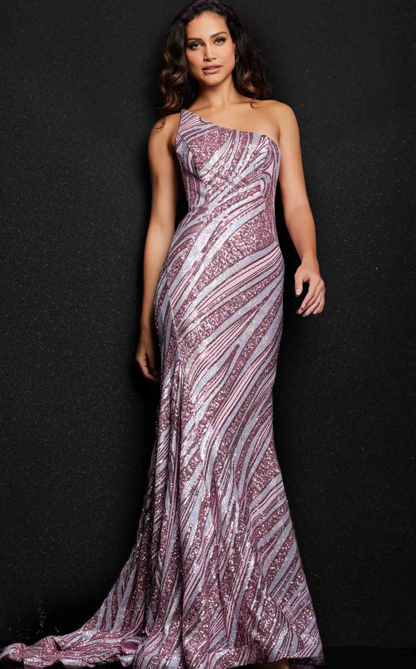 Jovani 24031 Pink/Silver