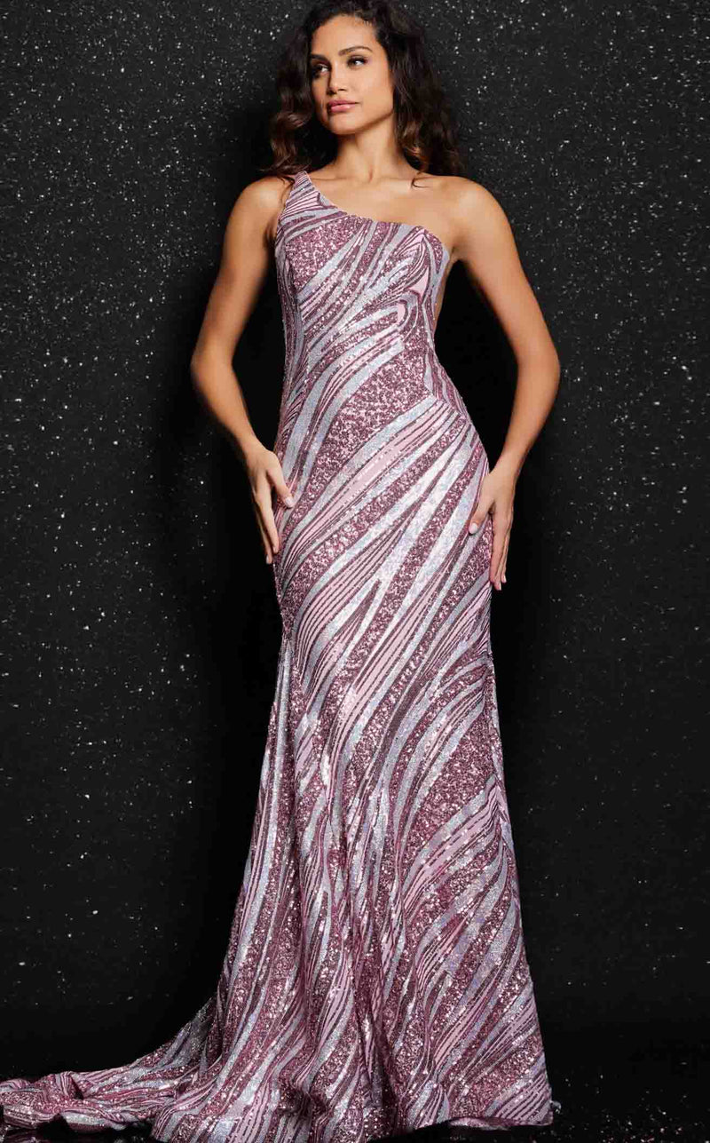 Jovani 24031 Pink/Silver