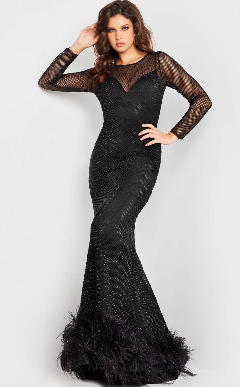 jovani black lace dress Jovani M618 Lace High Neck Short Dress