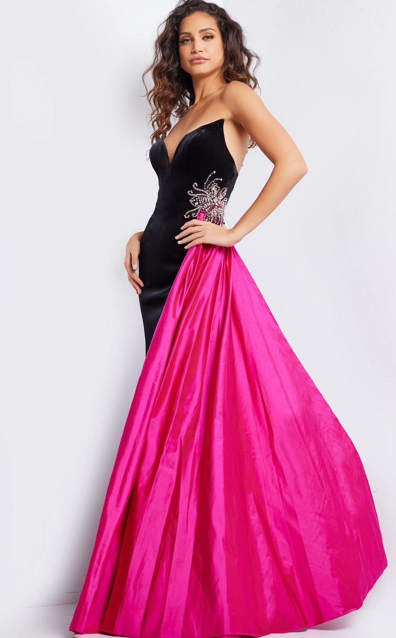 jovani pink prom dress Jovani 26117 Women's Formal Evening & Wedding Guest Dress - Black/Fuchsia