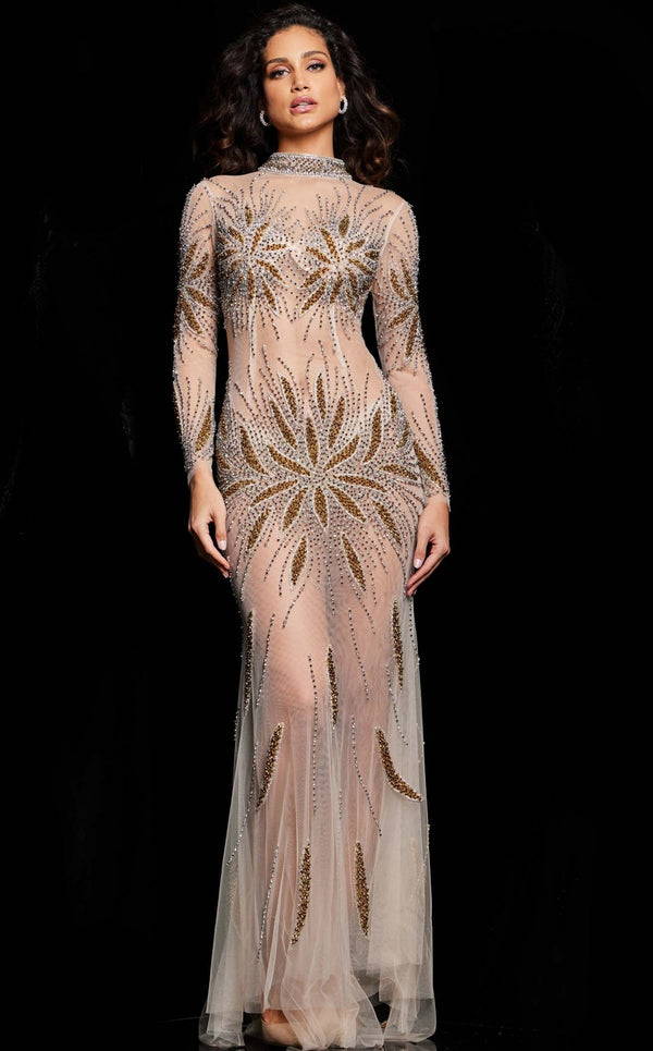 Jovani 26257 Nude/Gold