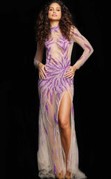 Jovani 26264 Purple/Nude