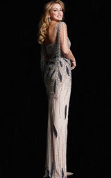 Jovani 37073 Nude/Gunmetal