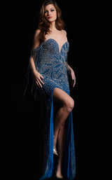 Jovani 37073 Teal/Silver