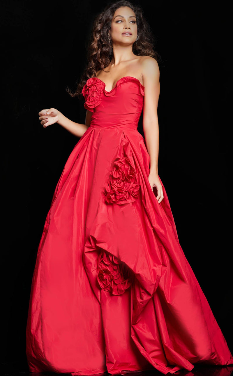 jovani red dresses Poofy Strapless Short Hoco Dress: Jovani 47419 Red / 00