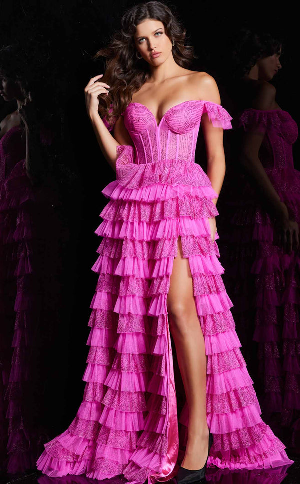 Jovani 38251 Hot Pink