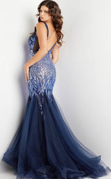 Jovani 38373 Navy-Periwinkle