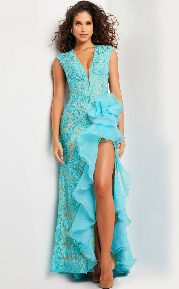 Jovani 38668 Turquoise