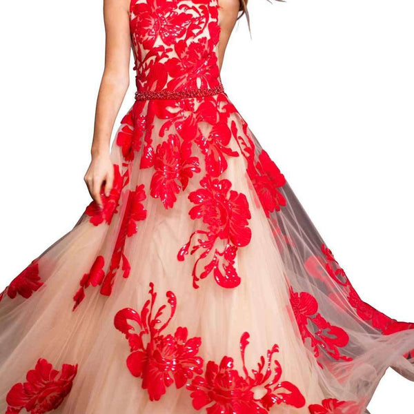 Jovani 48320 gown with floral embellishment online