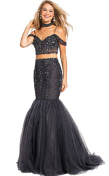 Jovani 56035 Charcoal-Charcoal