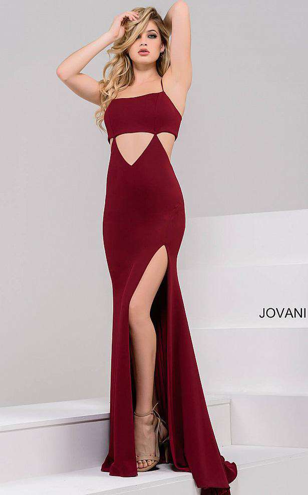 Jovani JP48075 WH Burgundy