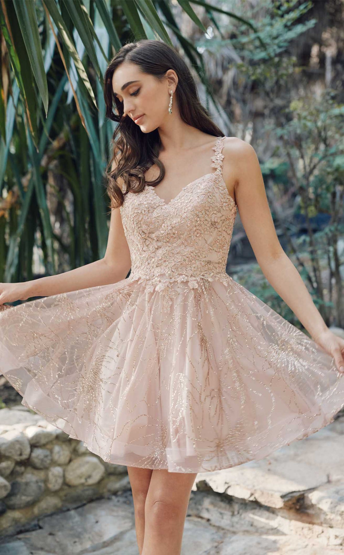 strapless open back dress Chic Sleeveless Jade Prom Dress UK With Appliques & Beading – ballbellauk main image 1