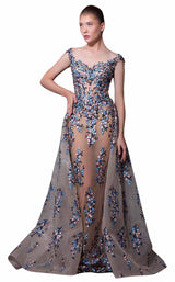 Mnm Couture K3595 Nude-Blue