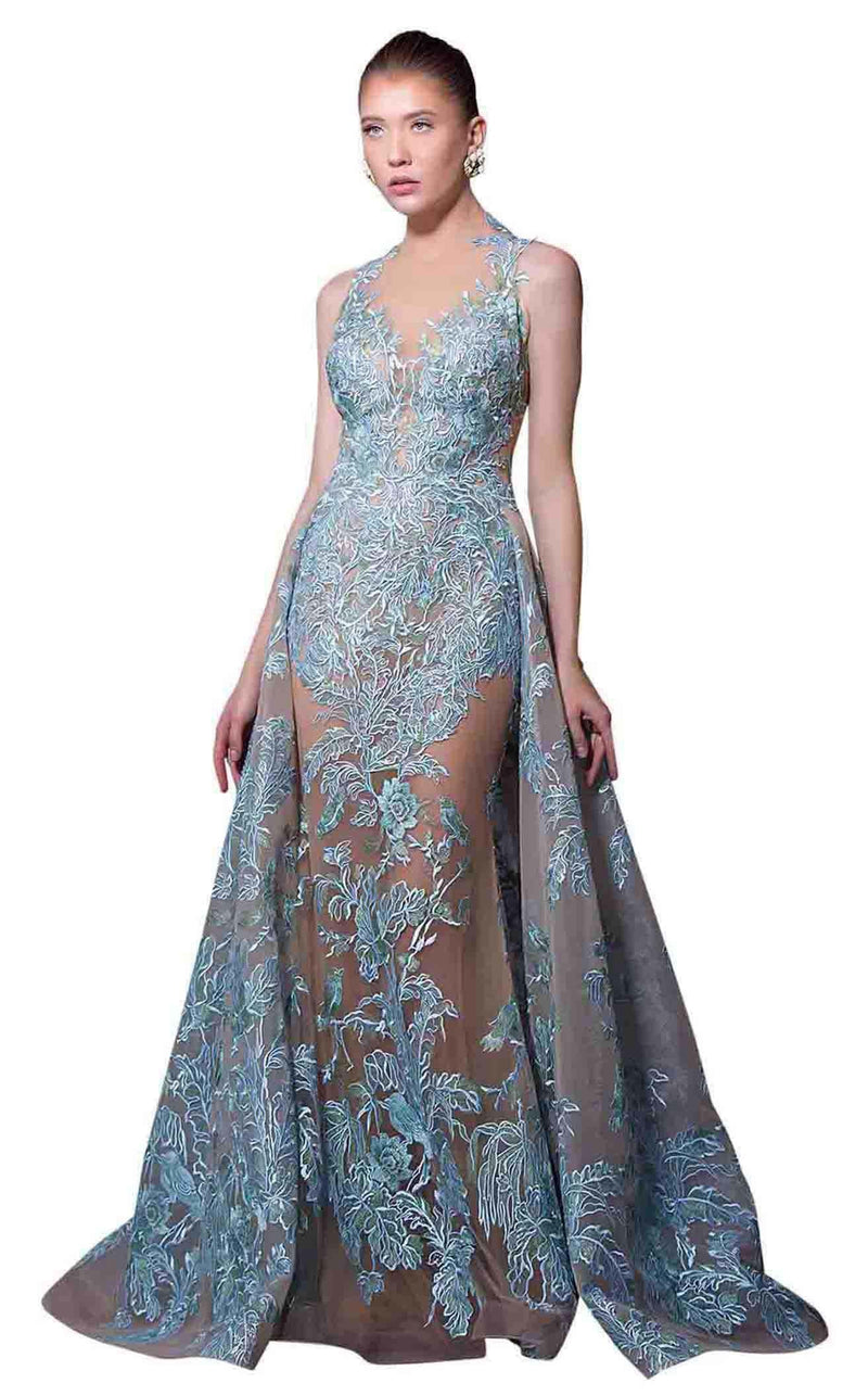 Mnm Couture K3596 Nude-Blue