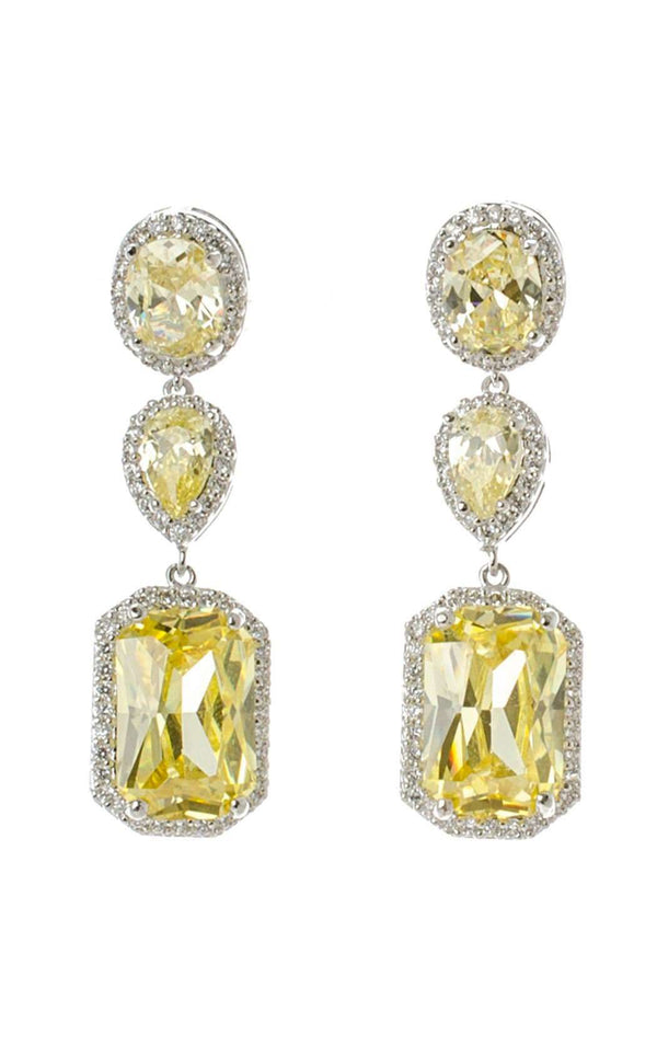 CZ by Kenneth Jay Lane KE633YESI Yellow-Silver