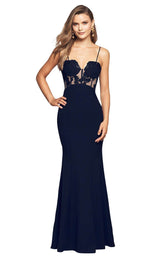 Love Honor Empress Gown French-Navy