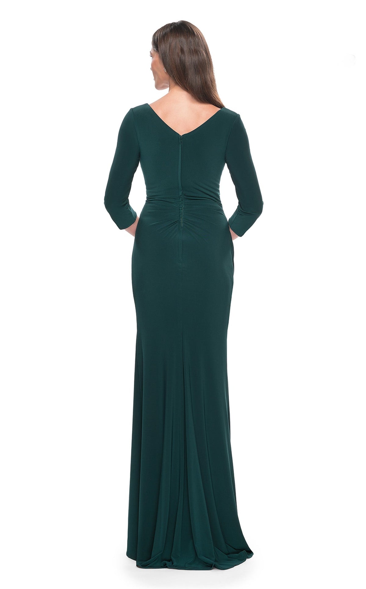 long sleeve hunter green maxi dress La Femme 31020 Prom Dress - Black