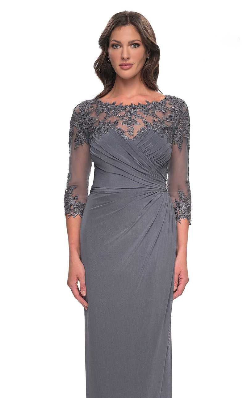 La Femme 31093 Prom Dress - Gunmetal | NewYorkDress La Femme 31093 Prom Dress - Gunmetal | NewYorkDress