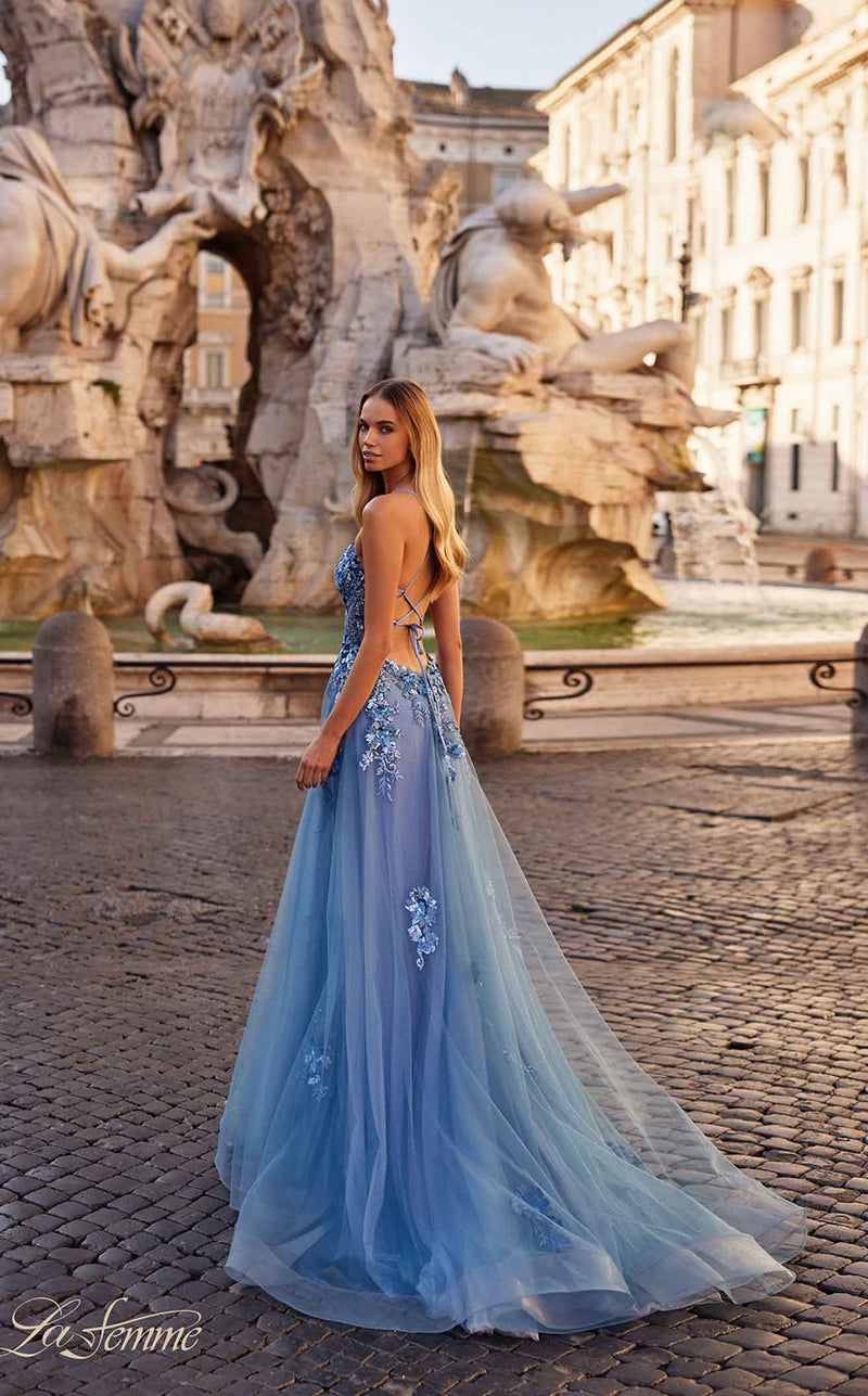 La Femme 32057 Prom Dress - Slate Blue | NewYorkDress La Femme 32057 Prom Dress - Slate Blue | NewYorkDress
