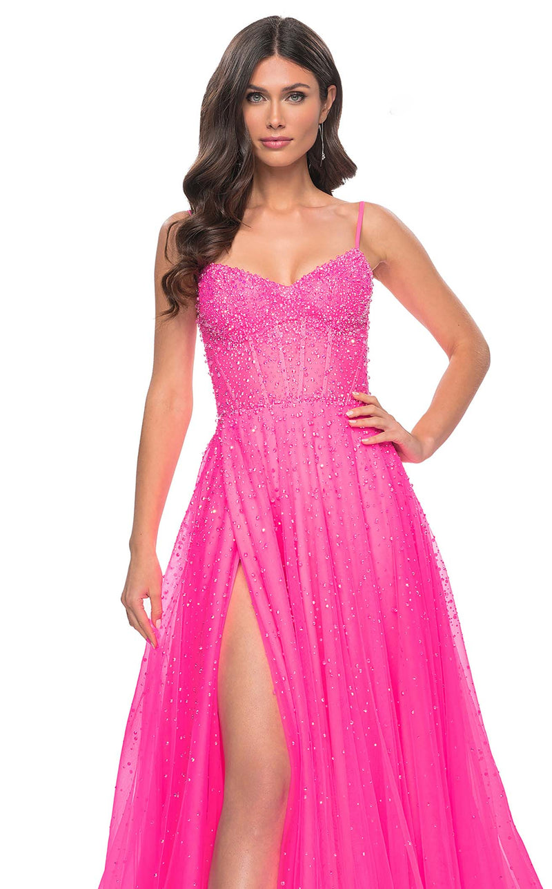 La Femme 32146 Prom Dress - Neon-Pink | NewYorkDress La Femme 32146 Prom Dress - Neon-Pink | NewYorkDress