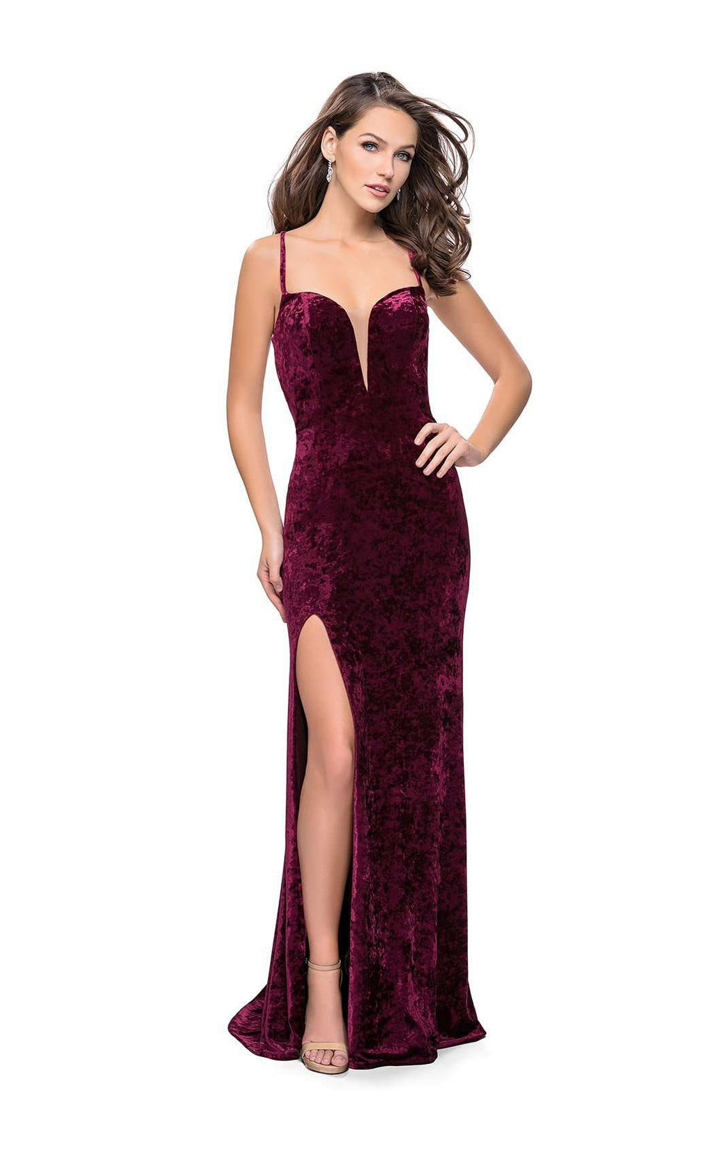 Velvet Prom Dress With La Femme Velvet Dress La Femme Crushed Velvet Form Fitting Gown With Velvet Prom Dress With La Femme Velvet Dress La Femme Crushed Velvet Form Fitting Gown With