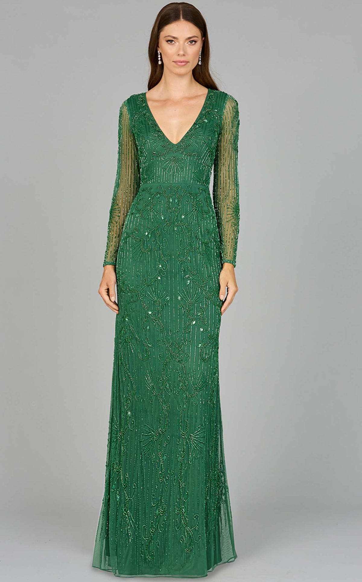 slim fit dress slacks Green Off-the-Shoulder Bustier Floral Column Gown