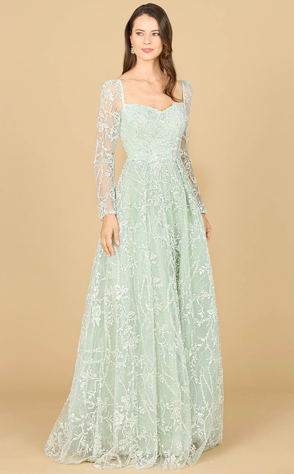 chinese dress ladies Off-the-Shoulder Mermaid Prom Dress in Dusty Sage with Beads – Ballbella main image 1