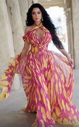MNM Couture 2734 Fuchsia Yellow
