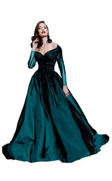 MNM Couture 2490 Teal-Black