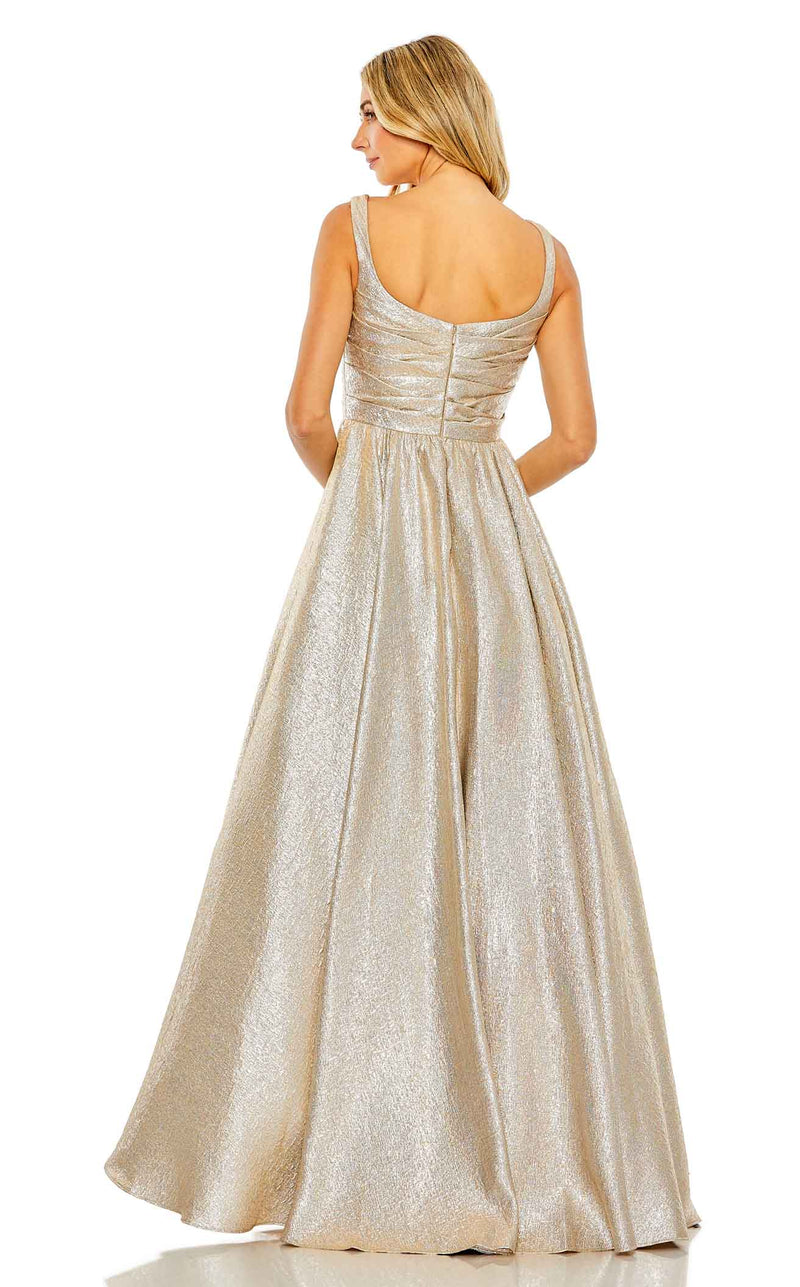 mac duggal prom dress Black Metallic Pleated Bodice Ballgown