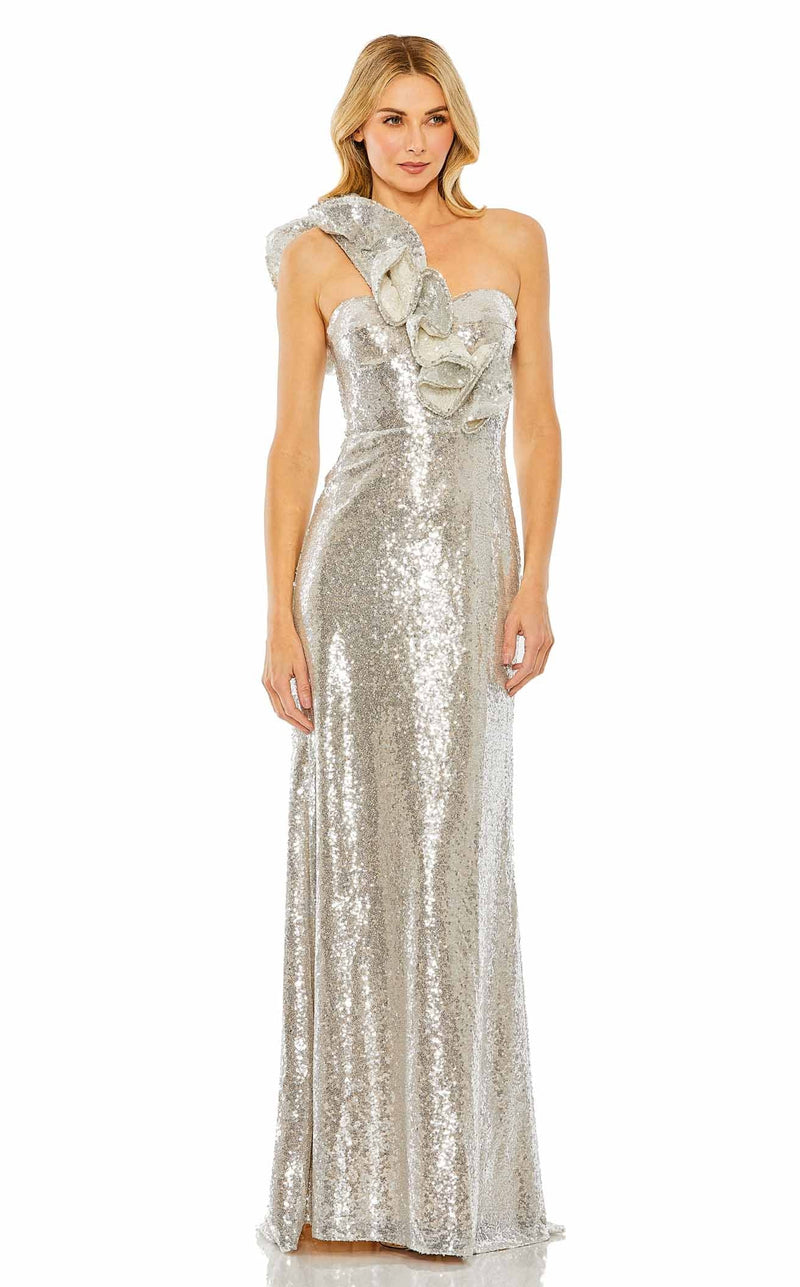 Mac Duggal 68513 Nude/Silver